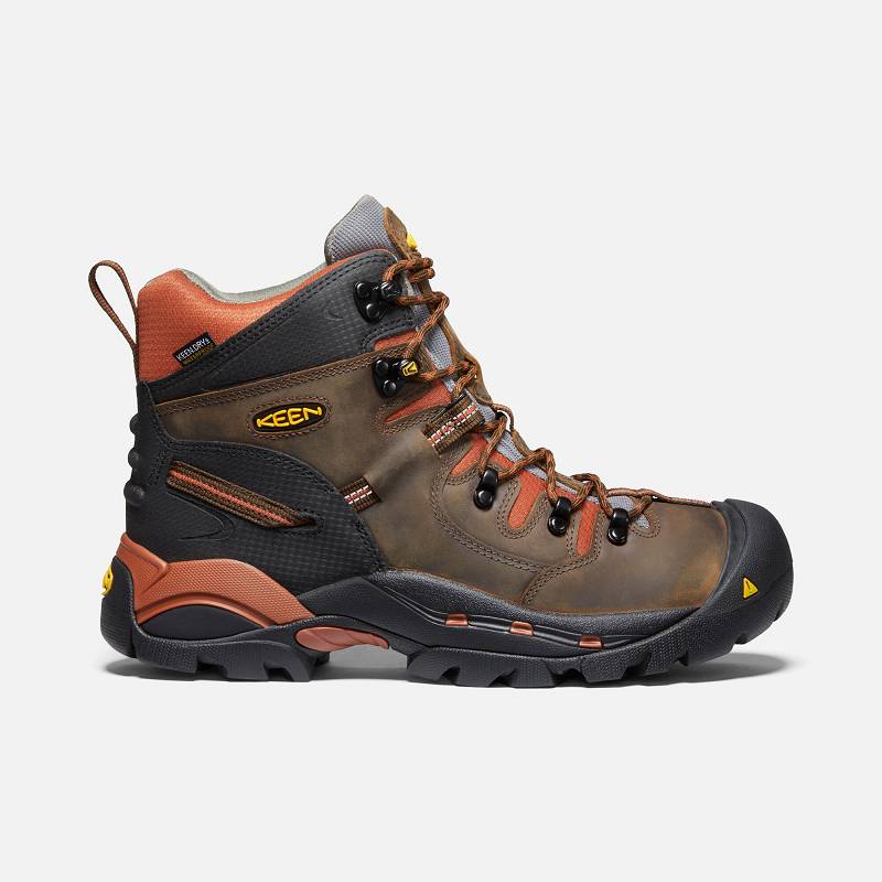 Keen Pittsburgh 6" Soft Toe Arbeitsschuhe Herren DE-68419 Cascade Brown/Bombay Brown - Keen Herrensc